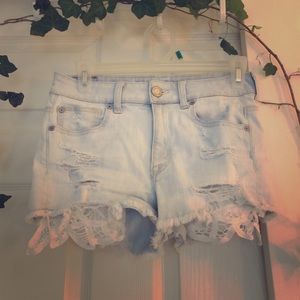 AE Festival Lace Denim Shorts